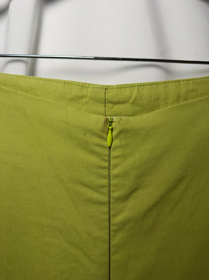 Y2K Caché Bow Detail Green Flare Pants- Size XS/S