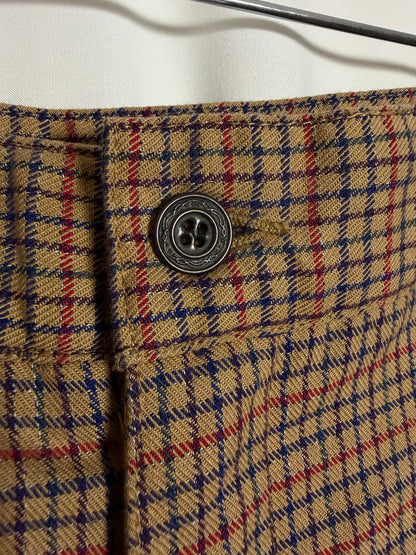 Vintage 1990's 100% Cotton Plaid Liz Claiborne Pleated Carrot Shape Trousers- Size 12/M