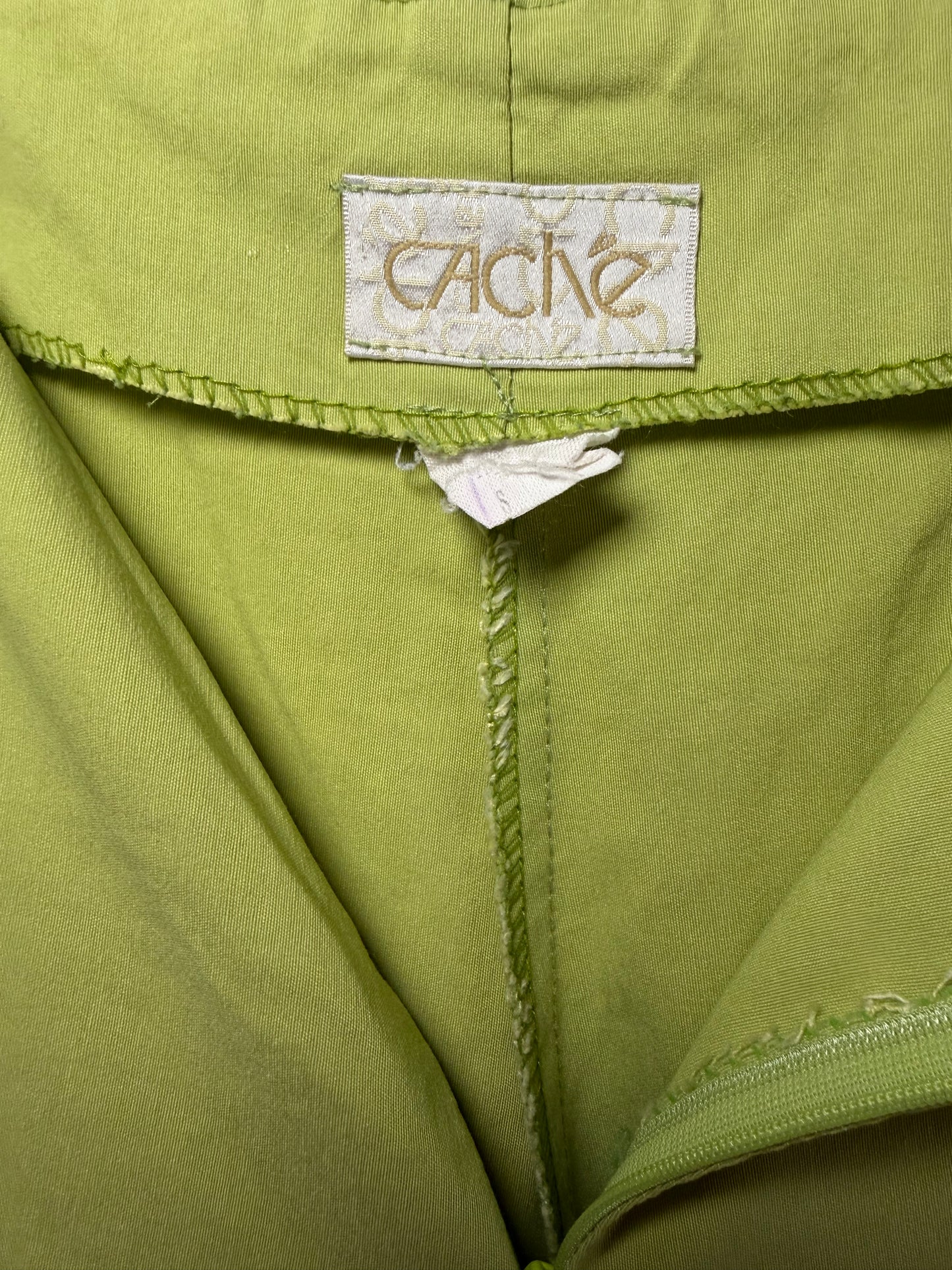 Y2K Caché Bow Detail Green Flare Pants- Size XS/S
