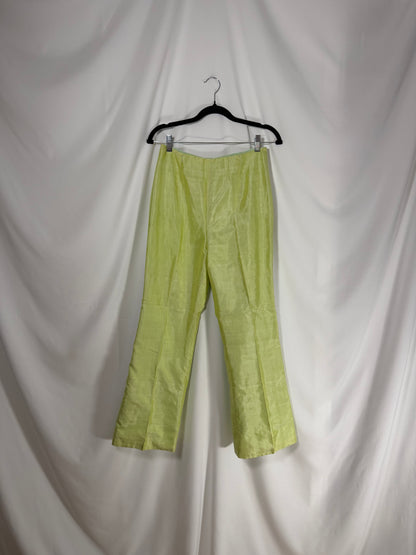 1990's Light Lime Green High-Waisted Cigarette Pants- Size S