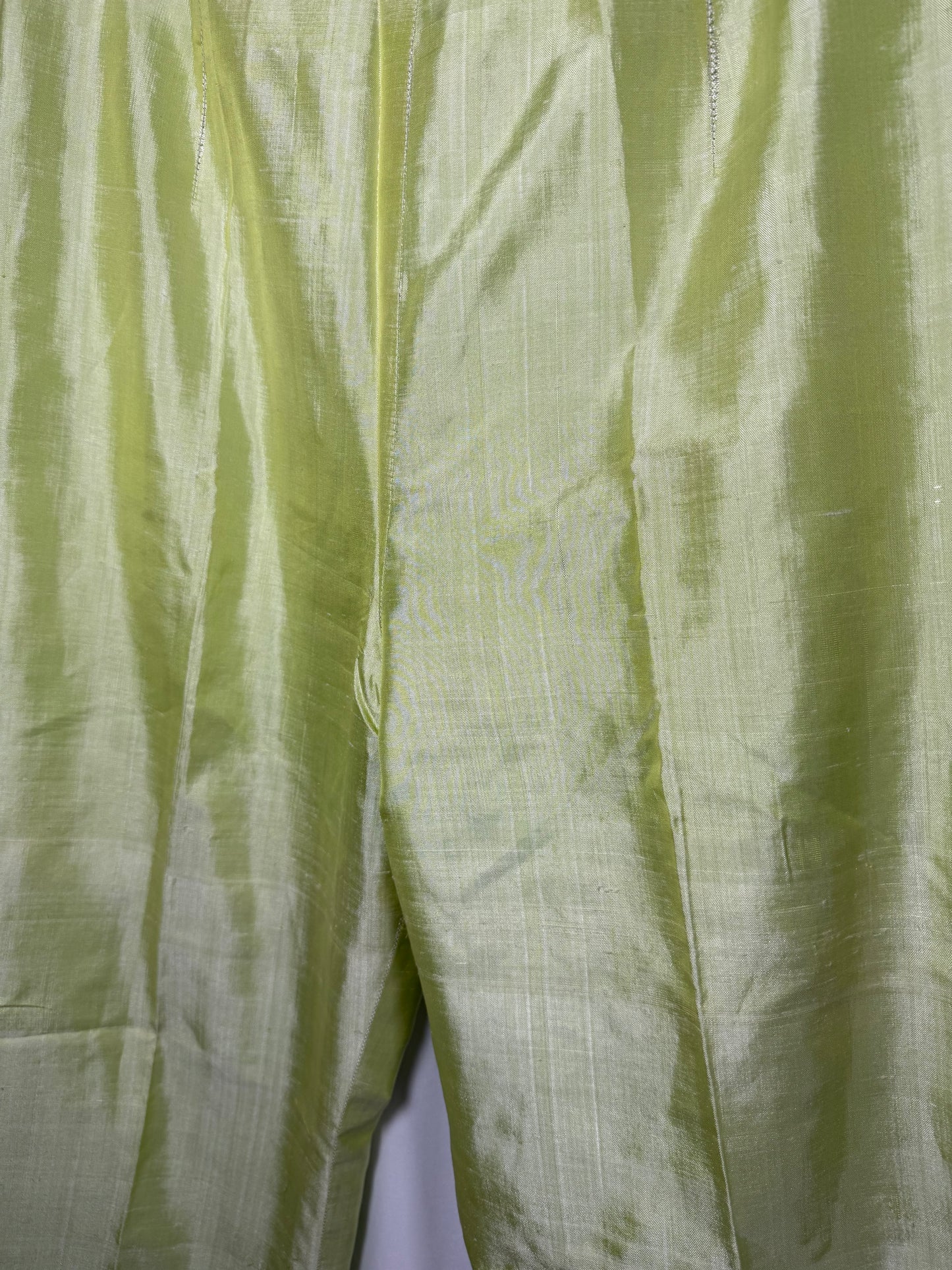 1990's Light Lime Green High-Waisted Cigarette Pants- Size S