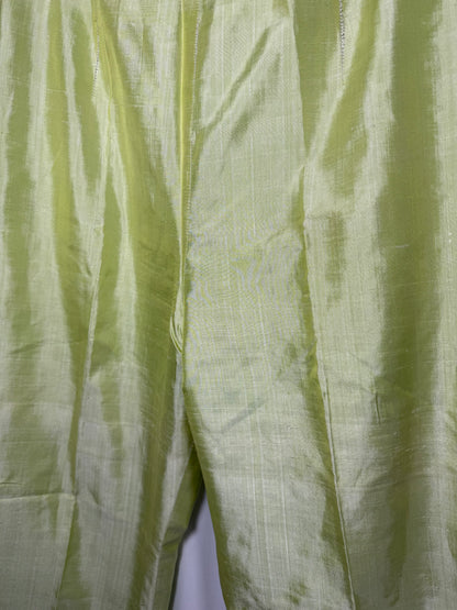 1990's Light Lime Green High-Waisted Cigarette Pants- Size S