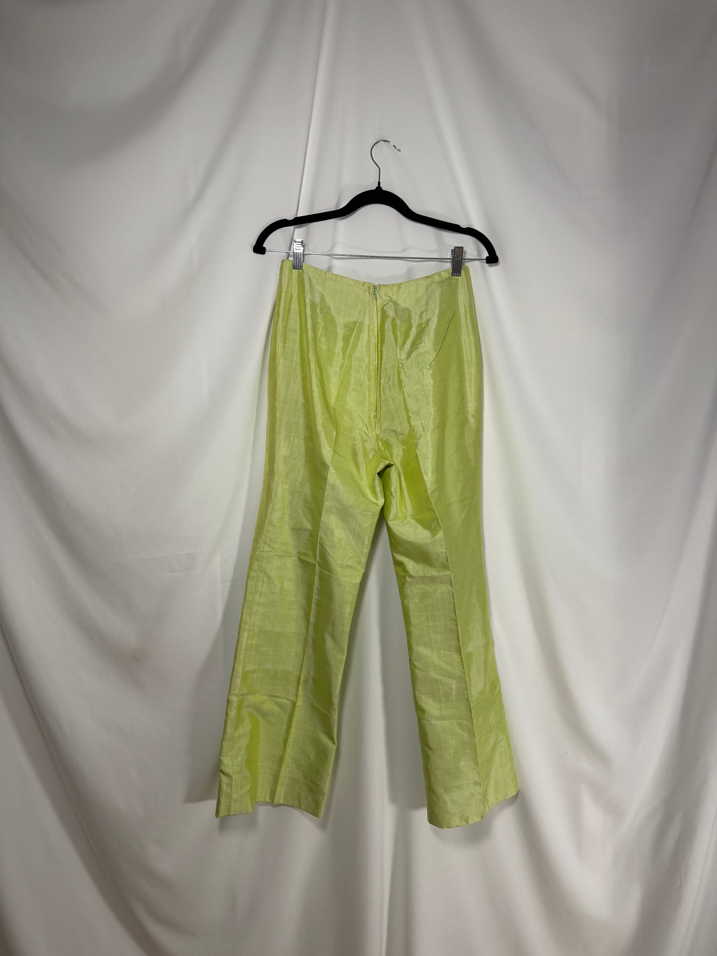 1990's Light Lime Green High-Waisted Cigarette Pants- Size S