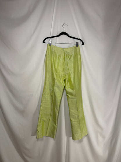 1990's Light Lime Green High-Waisted Cigarette Pants- Size S