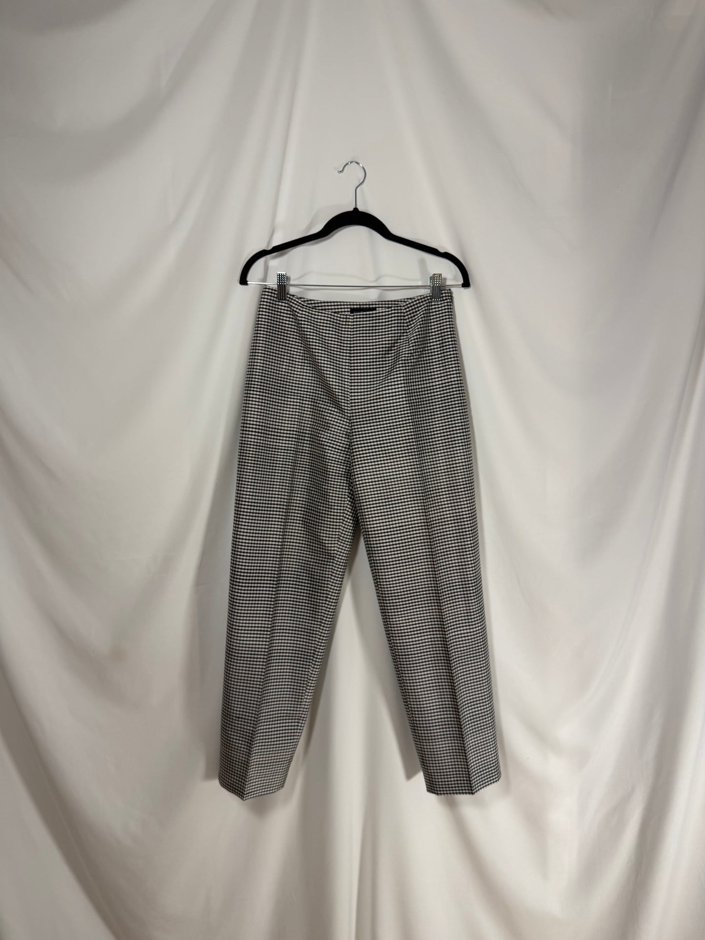 1990's 100% Silk Gingham Cigarette Pants- Size 4/S