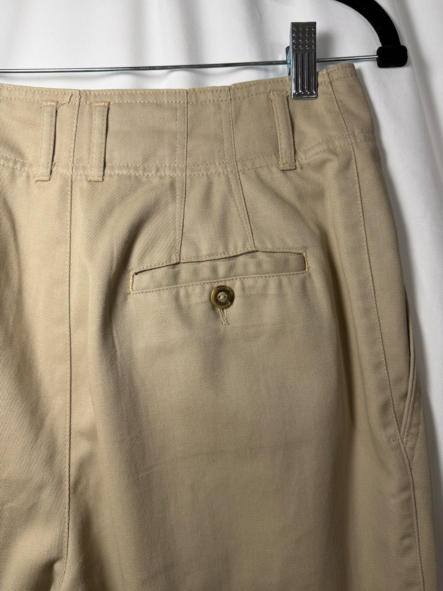 Vintage 1980's Hunt Club 100% Cotton Khaki Twill Pleated Trousers- Size 10/M