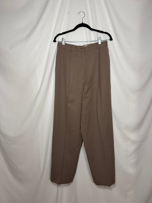 Vintage 1980's 100% Wool Pleated High Waisted Trousers- Size 12/L