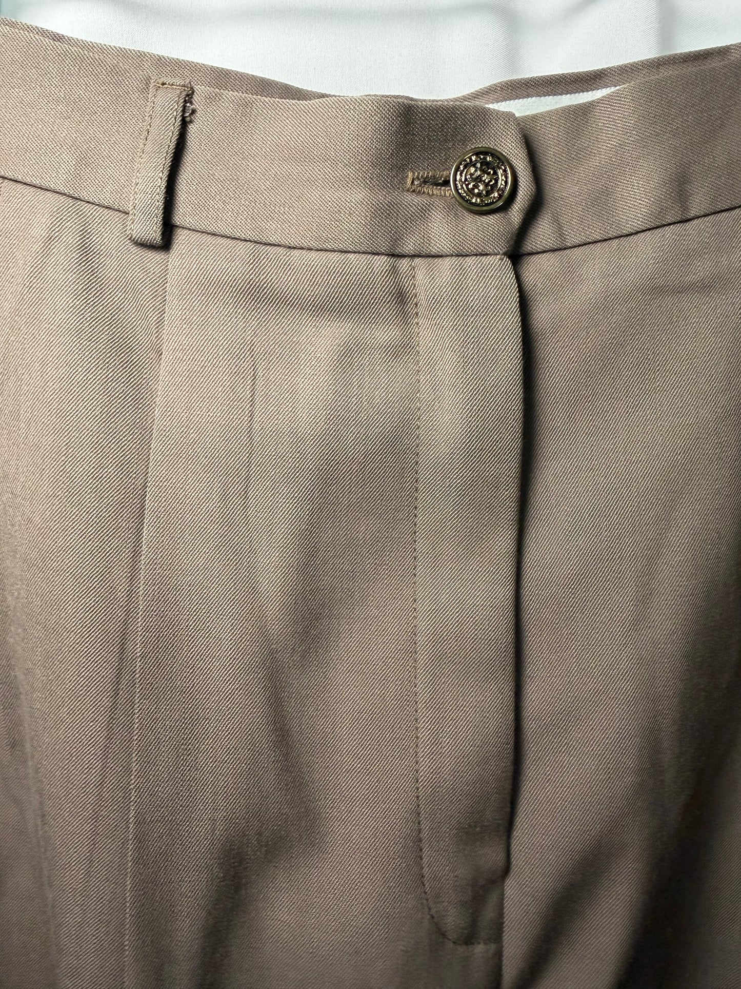 Vintage 1980's 100% Wool Pleated High Waisted Trousers- Size 12/L