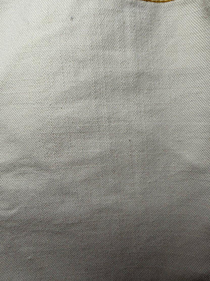 Y2K Low Rise White Jeans W Contrast Stitching- Size 7/S