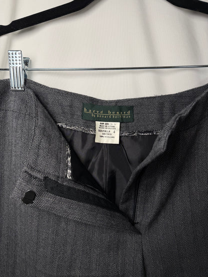 Vintage 1990’s 100% Wool Herringbone Straight Leg Trousers- Size 4
