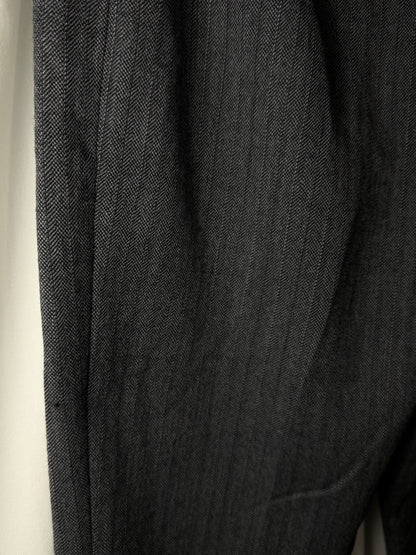 Vintage 1990’s 100% Wool Herringbone Straight Leg Trousers- Size 4