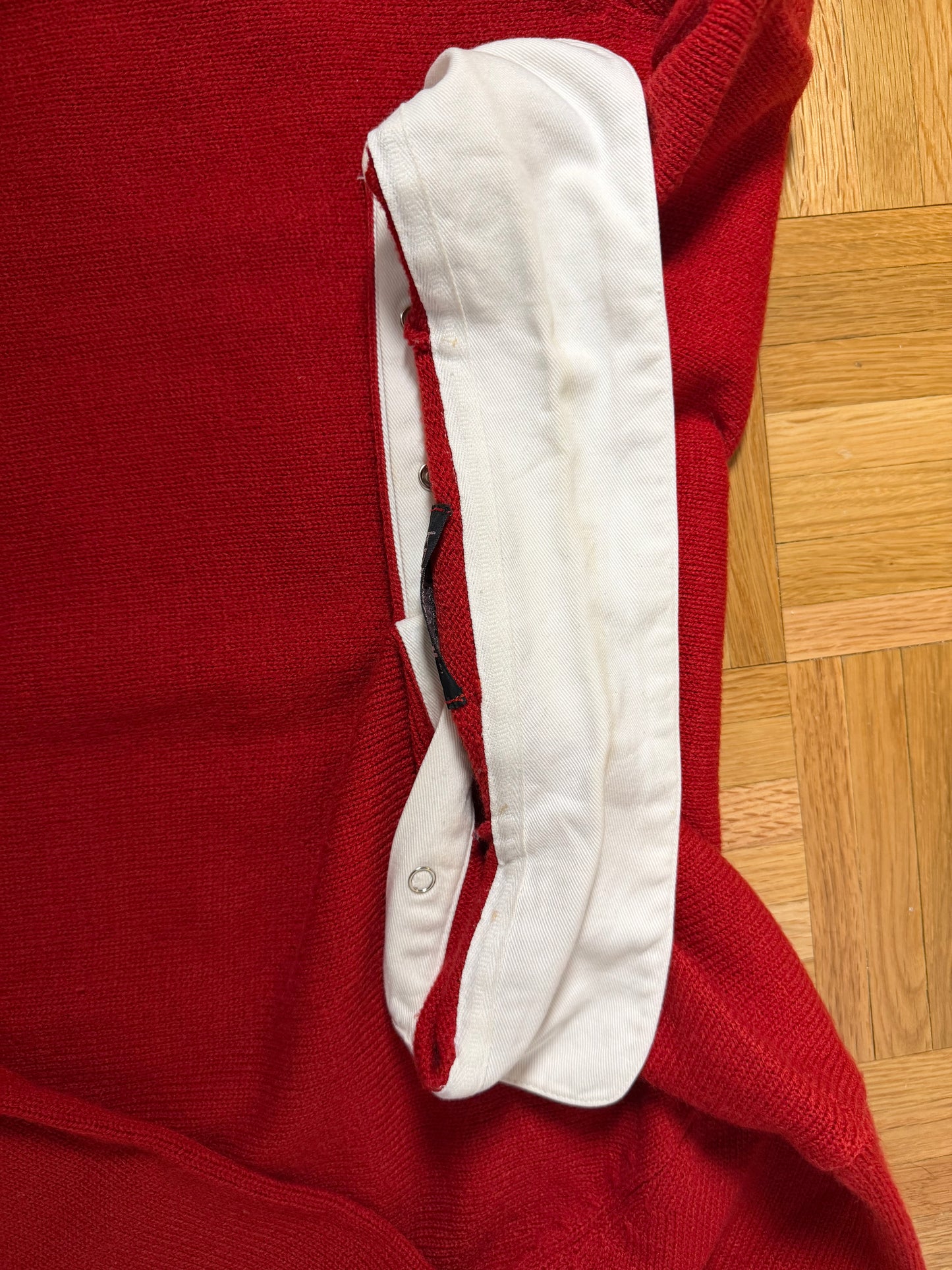 Vintage 1980’s  Retro Red Polo Knit Sweater- `Size Medium