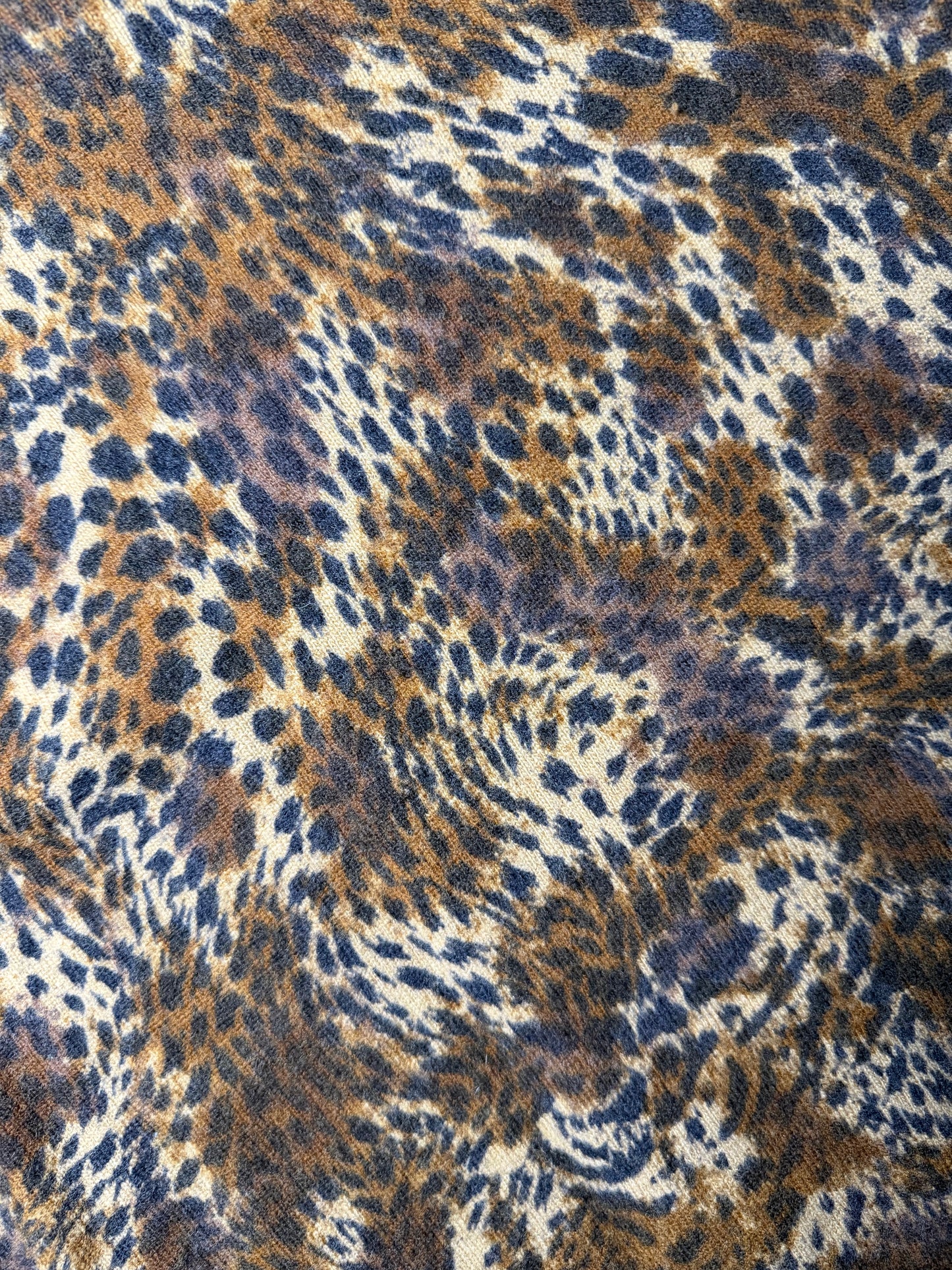 Vintage 1990’s Leopard Wool Blend Mock Neck Sweater- Size M/L