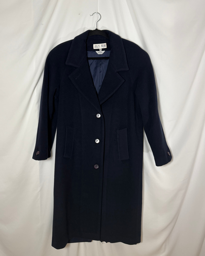 Vintage 1990’s Wool Classic Navy Blue Raglan Sleeve Peacoat- Size 8/M