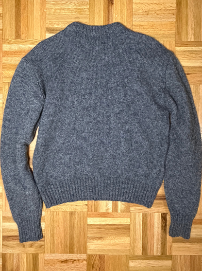 Vintage 1960's Heather Gray & Light Blue Wool Argyle Classic Sweater- Size XL